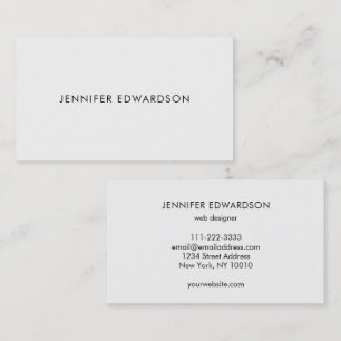 Cartão De Visita Moderno elegante minimalista simples branco profis