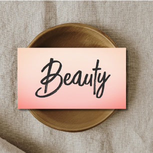 Cartão De Visita Moderno Elegante Pastel Branco Beleza Maquiagem Ca