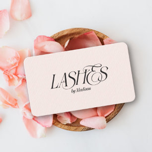 Cartão De Visita Moderno Elegante Pisca Feminina Blush Tinta Rosa S