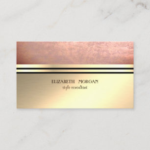 Cartão De Visita Moderno Elegante Profissional Dourado,Listras