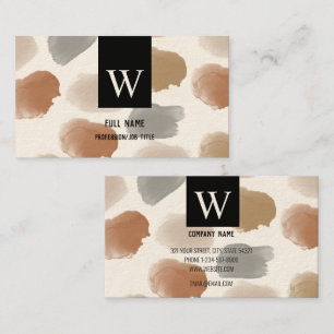 Cartão De Visita Moderno Elegante Terra Tones Watercolor Profession