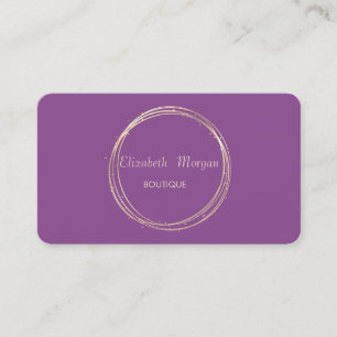 Cartão De Visita Moderno Elegante, Violeta, Círculo Dourado