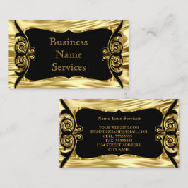 Cartão De Visita Moderno Estilo Empresarial Deco Dourado Preto