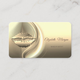 Cartão De Visita Moderno Estiloso Profissional,Ouro,Abstrato,Lábios