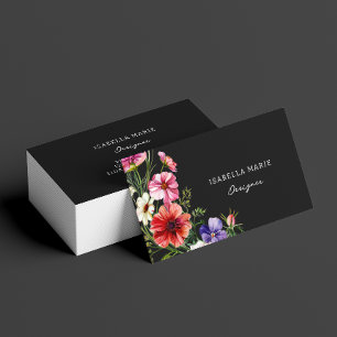 Cartão De Visita Moderno Floral Elegante Designer