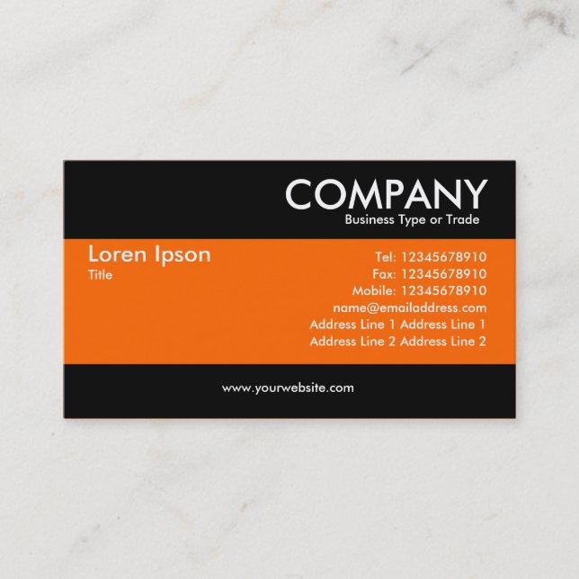 Cartão De Visita Moderno - Laranja Rico (Frente)