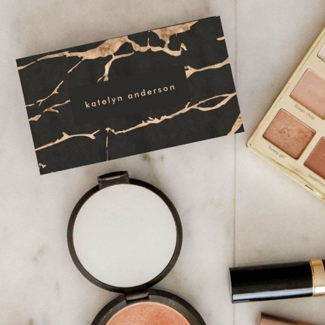 Cartão De Visita Moderno Marble Foil Gemstone Interior Designer (Criador carregado)