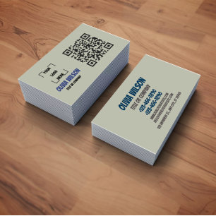 Cartão de Visita Moderno Mídia Social Código QR