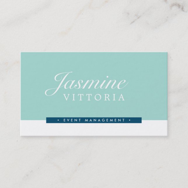 Cartão De Visita MODERNO MINIMAL - marinho verde preto a preto (Frente)