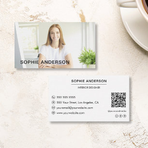 Cartão De Visita Moderno Minimal Personalizado Foto Profissional Br
