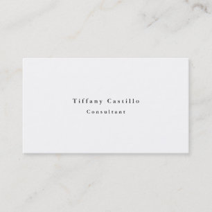 Cartão De Visita Moderno minimalista branco elegante liso simples