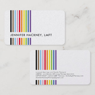Cartão De Visita MODERNO MINIMALISTA colorido simples orgulho arco-