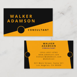 Cartão De Visita Moderno Minimalista Elegante Laranja e Preto