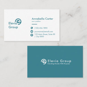 Cartão De Visita Moderno Minimalista Elevia Grupo Limpo Elegante
