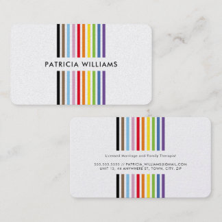 Cartão De Visita MODERNO MINIMALISTA faixa colorida arco-íris orgul