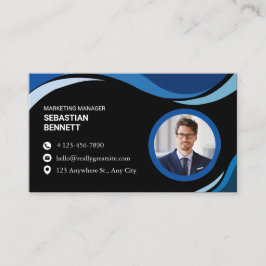 Cartão De Visita Moderno Minimalista Preto Personalizado 