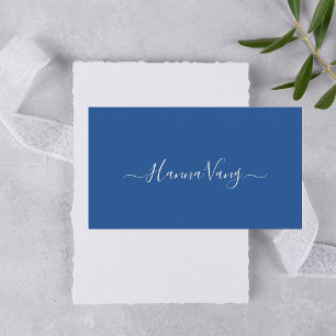 Cartão De Visita Moderno Minimalista Simples Chique Elegante Azul