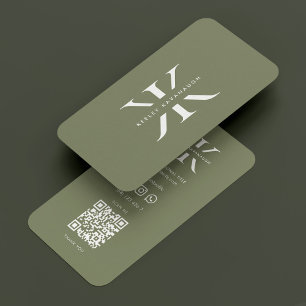 Cartão De Visita Moderno Mínimo Monograma Profissional Logotipo K