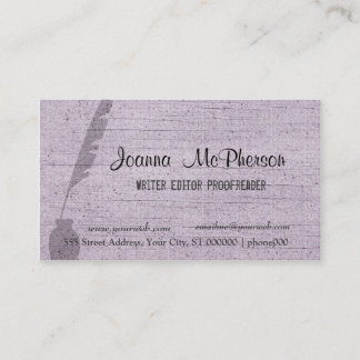 Cartão De Visita Moderno na moda da caneta antiga do escritor
