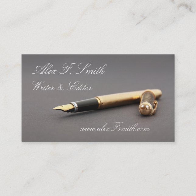 Cartão de visita moderno para o editor escrito (Frente)
