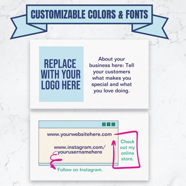 Cartão de visita moderno personalizável (Customizable Modern Business Card)