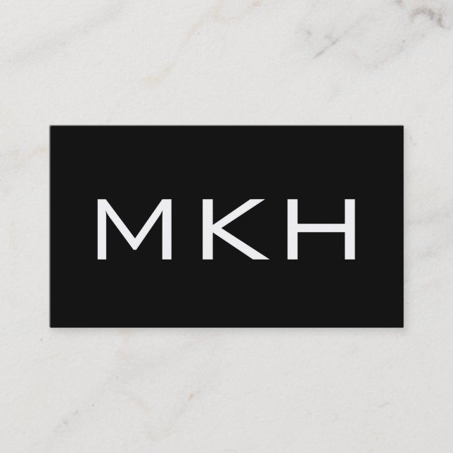Cartão de visita moderno preto e branco (Frente)