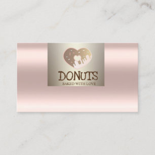 Cartão De Visita Moderno Profissional, Dourado Rosa, Donuts, Padari
