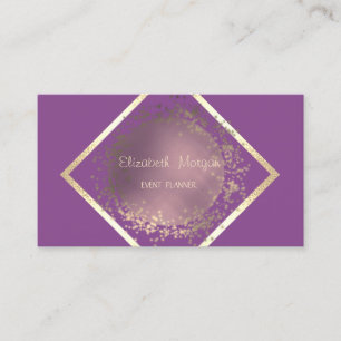 Cartão De Visita Moderno Profissional Geométrico Violeta Elegante