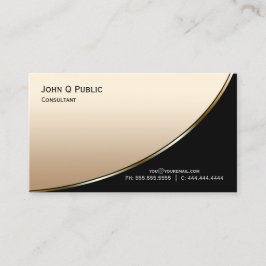 Cartão De Visita Moderno profissional Luz Preta Elegante Dourada