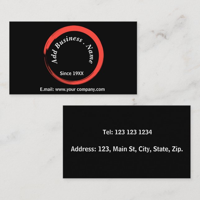 Cartão De Visita Moderno profissional preto personalizado (Frente/Verso)