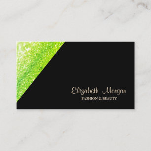 Cartão De Visita Moderno profissional simples, verde brilhante, pre