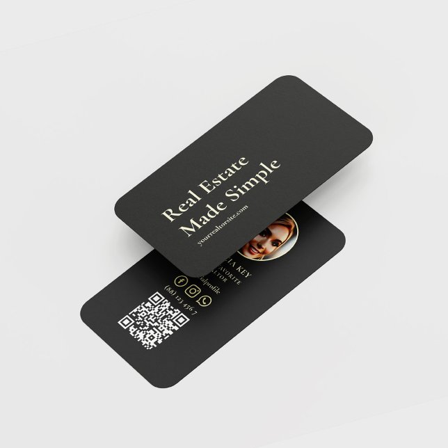 CARTÃO DE VISITA MODERNO REALTOR REAL ESTATE AGENT SLOGAN (Criador carregado)