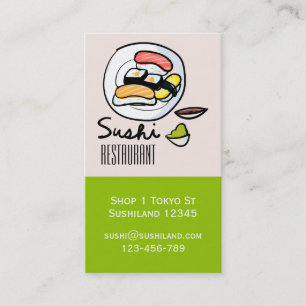 Cartão De Visita Moderno restaurante Sushi ou restauração