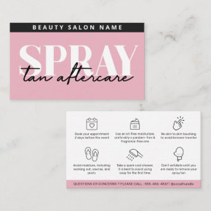 Cartão De Visita Moderno - Rosa, Editável, Exceto Spray Tan Após