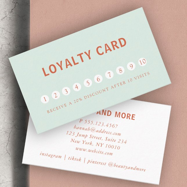 Cartão De Visita Moderno, simples, profissional, salão, verde claro (Criador carregado)