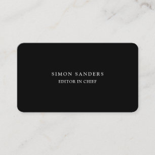 Cartão De Visita Moderno Simples Único Minimalista Preto