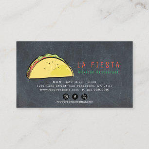 Cartão de Visita Moderno Social de Loja de Taco em