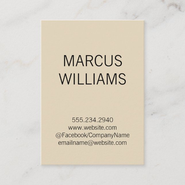 Cartão De Visita Moderno sofisticado / bege (Frente)