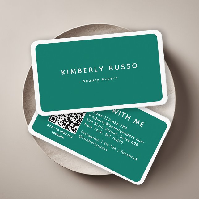 Cartão De Visita Moderno, Trendência, Código QR, Salão (Criador carregado)