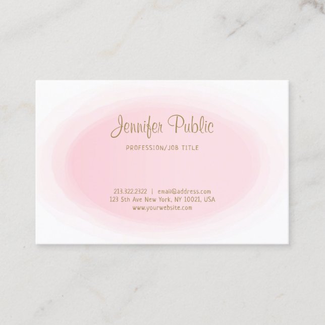 Cartão De Visita Modernos profissionais simples elegantes coram (Frente)