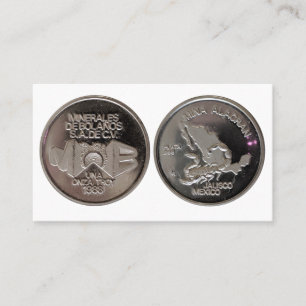 Cartão De Visita Moeda de prata de Alacran Jalisco México do Mina