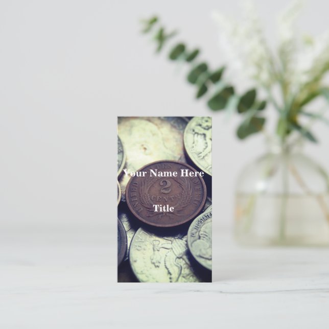 Cartão De Visita Moedas de 2 Centavos (Em pé/Frente)