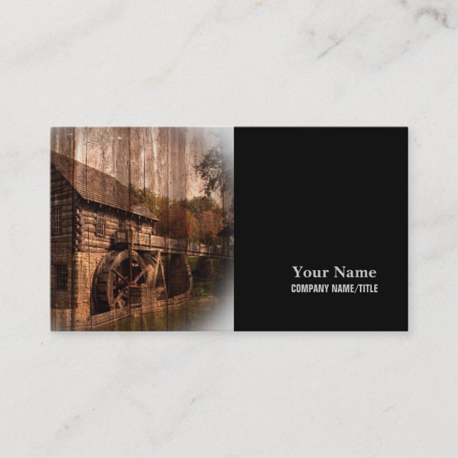 Cartão De Visita Moinho de moinhos de moinhos de madeira (Frente)