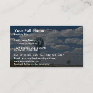 Cartão De Visita Moinho de vento do interior, Sul da Austrália