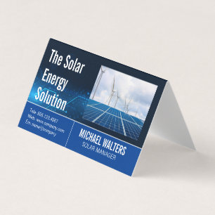 Cartão De Visita Moinho de Vento e Painéis Solares   Energia