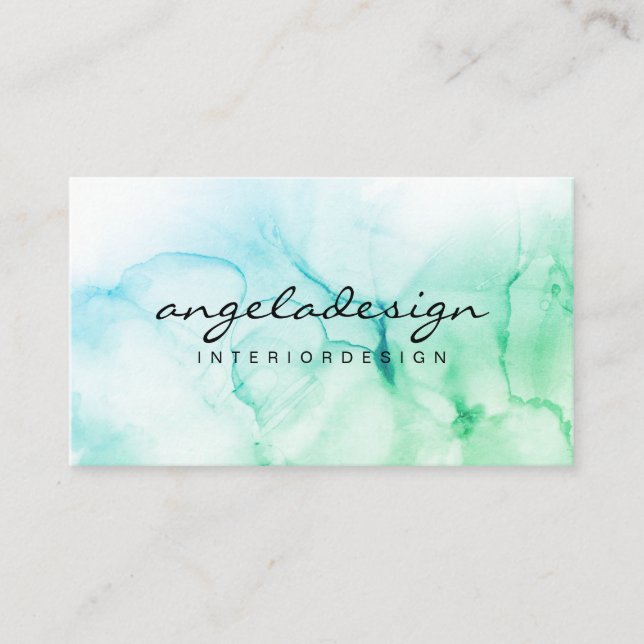 Cartão De Visita Mola Molhada Pintada À Mão Molhada Chapa De Mão Mo (Frente)