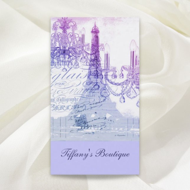 Cartão De Visita mola salão spa roxo paris eiffel torre (fashion beauty salon spa purple paris eiffel tower business card)