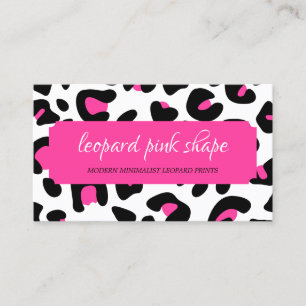Cartão De Visita Moldura de Forma Rosa com Textura de Leopardo