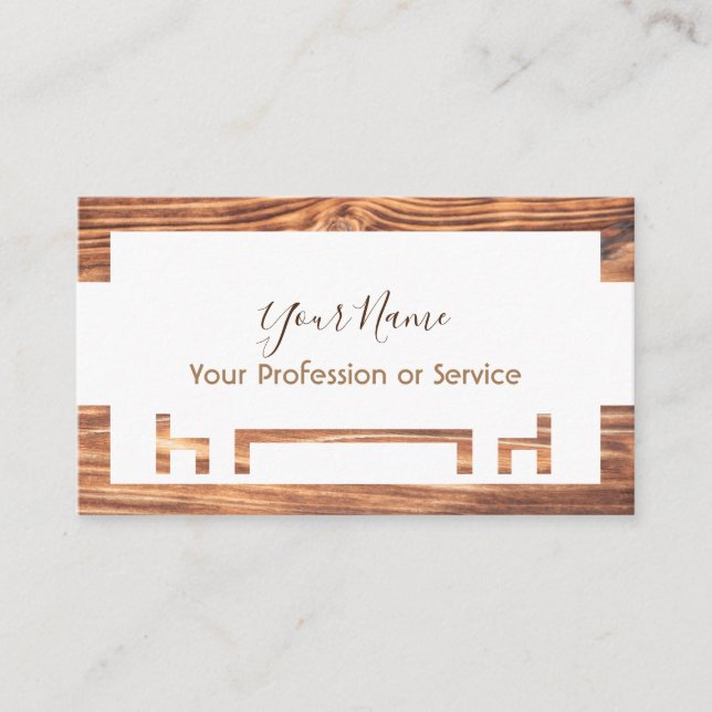 Cartão De Visita Moldura de madeira para design de interiores e mob (Frente)