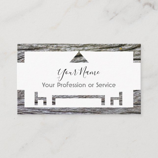 Cartão De Visita Moldura de madeira para design de interiores e mob (Frente)